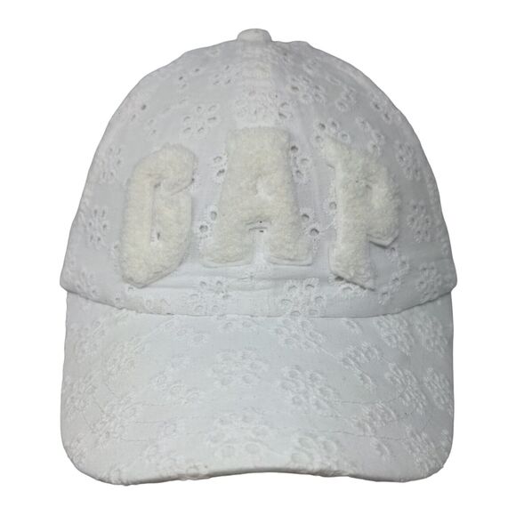 Gap Kids Stretch Strapback Hat White Small/Medium Eyelet Lined - Picture 1 of 8